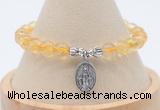 CGB7897 8mm citrine bead with luckly charm bracelets wholesale