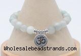 CGB7900 8mm aquamarine bead with luckly charm bracelets wholesale