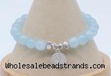 CGB7901 8mm aquamarine gemstone bead with luckly charm bracelets