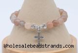 CGB7908 8mm rainbow moonstone bead with luckly charm bracelets