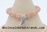 CGB7909 8mm moonstone bead with luckly charm bracelets wholesale