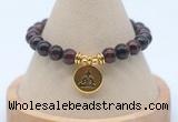 CGB7919 8mm red tiger eye bead with luckly charm bracelets