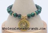 CGB7925 8mm green tiger eye bead with luckly charm bracelets