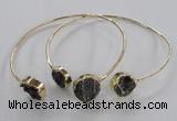 CGB797 12mm - 14mm coin druzy agate gemstone bangles wholesale