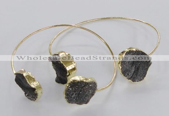 CGB798 18mm - 20mm coin druzy agate gemstone bangles wholesale