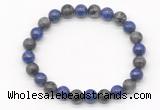 CGB8034 8mm lapis lazuli & black labradorite beaded stretchy bracelets