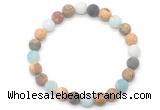 CGB8080 8mm matte amazonite, picture jasper & picasso jasper beaded stretchy bracelets