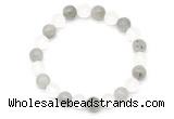 CGB8087 8mm matte white crystal & labradorite beaded stretchy bracelets