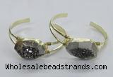 CGB810 25*30mm – 25*35mm freeform plated druzy agate bangles