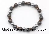 CGB8117 8mm bronzite & hematite power beads bracelet