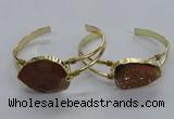 CGB812 25*30mm – 25*35mm freeform plated druzy agate bangles