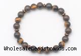 CGB8121 8mm bronzite, yellow tiger eye & hematite power beads bracelet