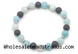 CGB8130 8mm amazonite, black lava & hematite power beads bracelet