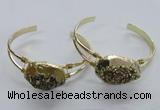 CGB814 25*30mm – 25*35mm freeform plated druzy agate bangles