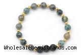 CGB8178 8mm African turquoise & black lava beaded stretchy bracelets