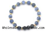 CGB8192 8mm matte sodalite & black lava beaded stretchy bracelets