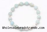 CGB8206 8mm matte amazonite & white lava beaded stretchy bracelets