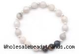 CGB8215 8mm white crazy lace agate & colorful tiger eye beaded stretchy bracelets