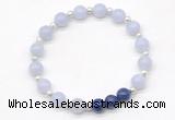 CGB8216 8mm blue lace agate & lapis lazuli beaded stretchy bracelets