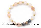 CGB8226 8mm pink aventurine & colorfull tiger eye beaded stretchy bracelets