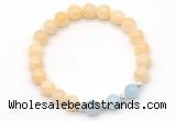 CGB8227 8mm honey jade & aquamarine beaded stretchy bracelets