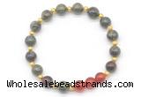 CGB8239 8mm dragon blood jasper & red agate beaded stretchy bracelets