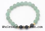 CGB8242 8mm matte green aventurine & black agate beaded stretchy bracelets