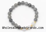 CGB8253 8mm labradorite & white moonstone beaded stretchy bracelets