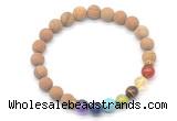 CGB8308 8mm matte wooden jasper 7 chakra beaded mala stretchy bracelets