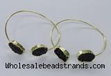 CGB831 13*18mm - 15*20mm oval druzy agate gemstone bangles