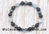 CGB8325 8mm matte amazonite, black onyx & hematite energy bracelet