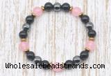 CGB8330 8mm candy jade, black onyx & hematite energy bracelet