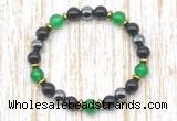 CGB8338 8mm candy jade, black onyx & hematite energy bracelet