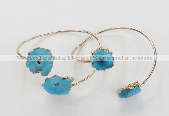 CGB836 13*15mm - 15*20mm freeform druzy agate gemstone bangles