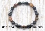 CGB8373 8mm picasso jasper, black onyx & hematite energy bracelet