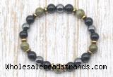 CGB8377 8mm unakite, black onyx & hematite energy bracelet