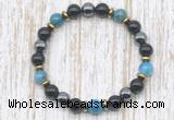 CGB8386 8mm apatite, black onyx & hematite energy bracelet