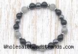 CGB8391 8mm labradorite, black onyx & hematite energy bracelet