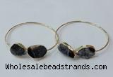 CGB841 15*20mm - 18*25mm freeform druzy agate gemstone bangles