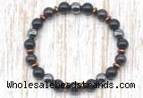 CGB8414 8mm garnet, black onyx & hematite energy bracelet