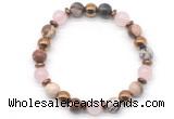 CGB8496 8mm rose quartz, zebra jasper & hematite energy bracelet