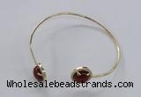 CGB850 10mm flat round agate gemstone bangles wholesale