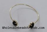 CGB851 10mm flat round agate gemstone bangles wholesale