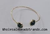 CGB853 10mm flat round agate gemstone bangles wholesale