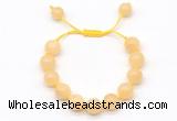 CGB8553 12mm round honey jade adjustable macrame bracelets