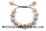 CGB8558 12mm round feldspar adjustable macrame bracelets