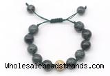 CGB8582 12mm round kambaba jasper adjustable macrame bracelets