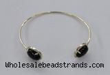 CGB861 10*14mm oval agate gemstone bangles wholesale