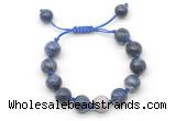 CGB8645 12mm round sodalite adjustable macrame bracelets