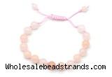 CGB8655 8mm,10mm round pink aventurine adjustable macrame bracelets